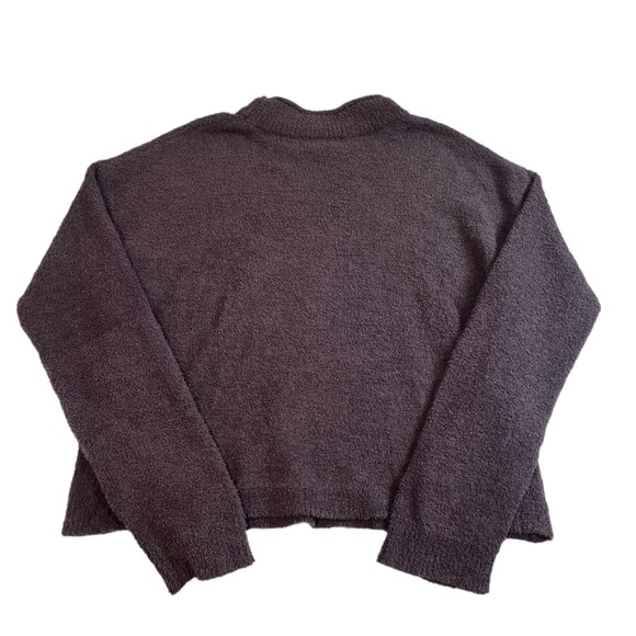 altar’d state chocolate brown teddy bear mock neck fuzzy sweater fall grunge y2k - Picture 3 of 8